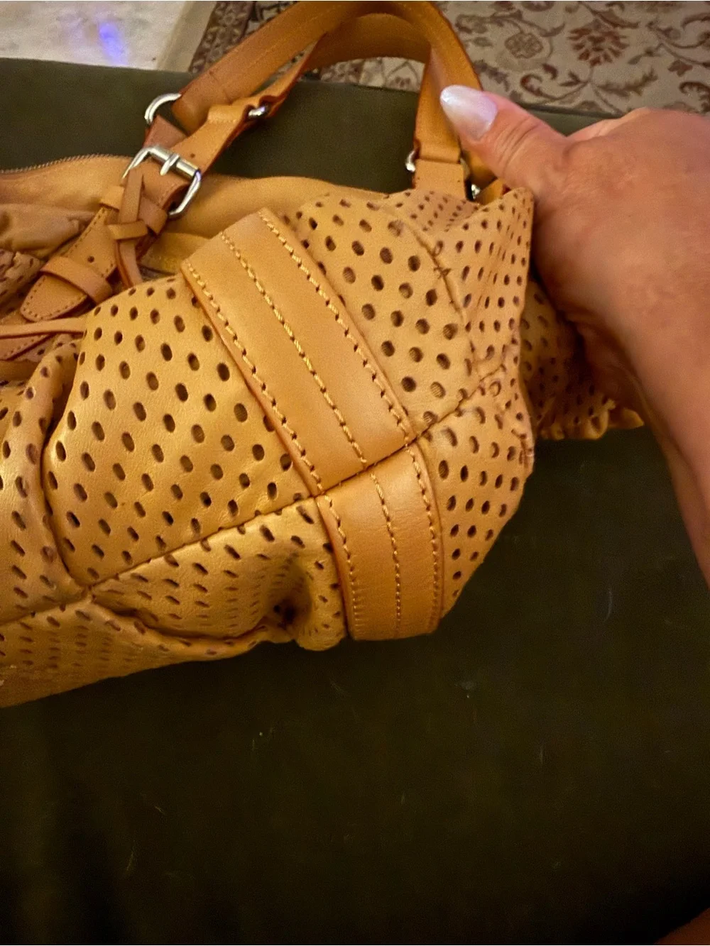 L.A.M.B. PERFORATED SOFT LEATHER PURSE VINTAGE Y2K.